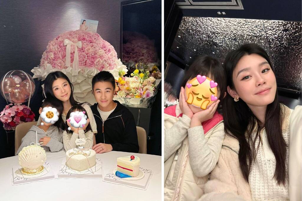 Hề Mộng Dao chia sẻ về bữa tiệc sinh nhật ấm cúng bên chồng và hai con. Ảnh: Xinhua