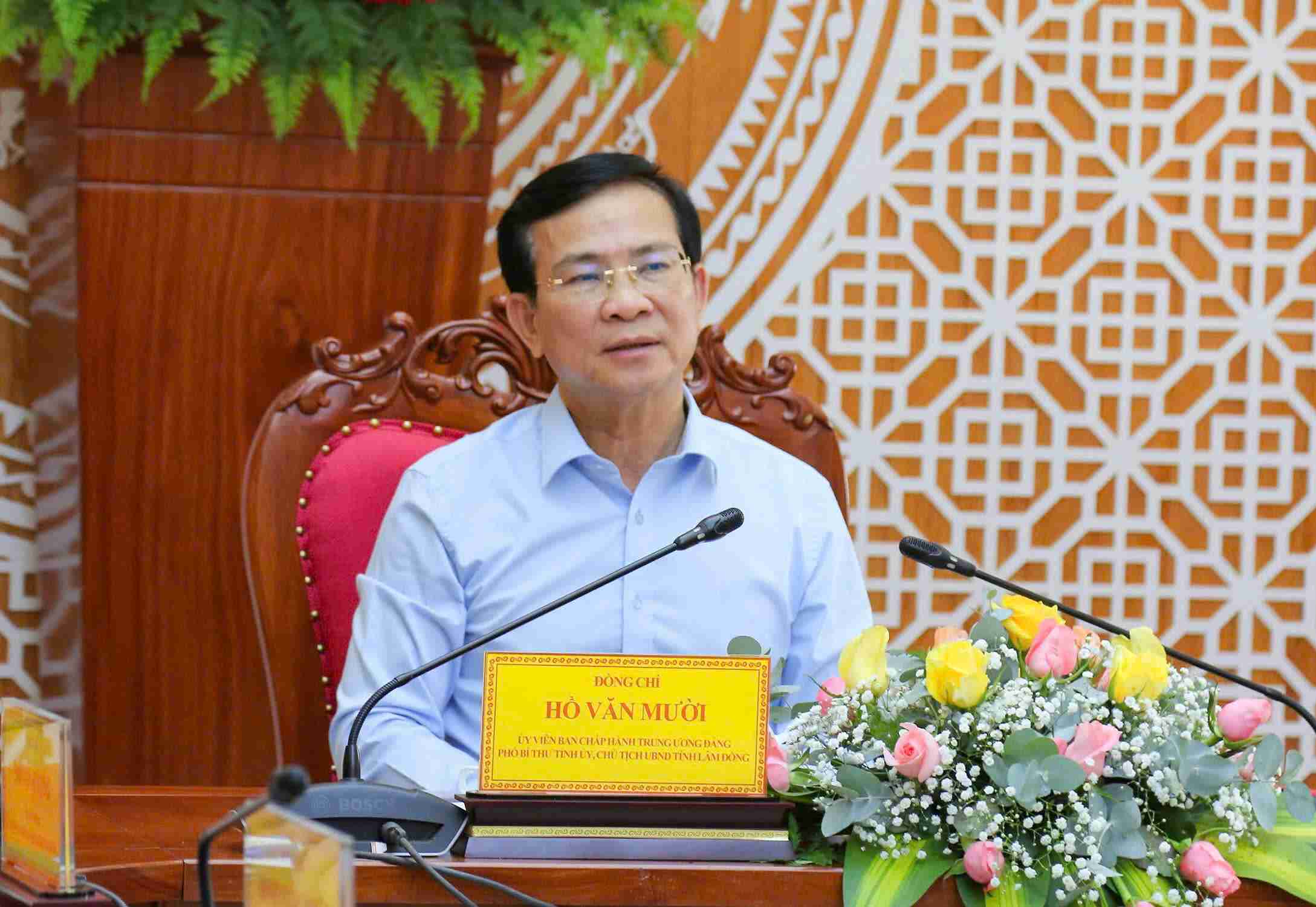 Ông Hồ Văn Mười, Ủy viên Trung ương Đảng, Chủ tịch UBND tỉnh Lâm Đồng yêu cầu xem xét trách nhiệm các chủ đầu tư năng lực yếu kém. Ảnh: Hạ Cúc 