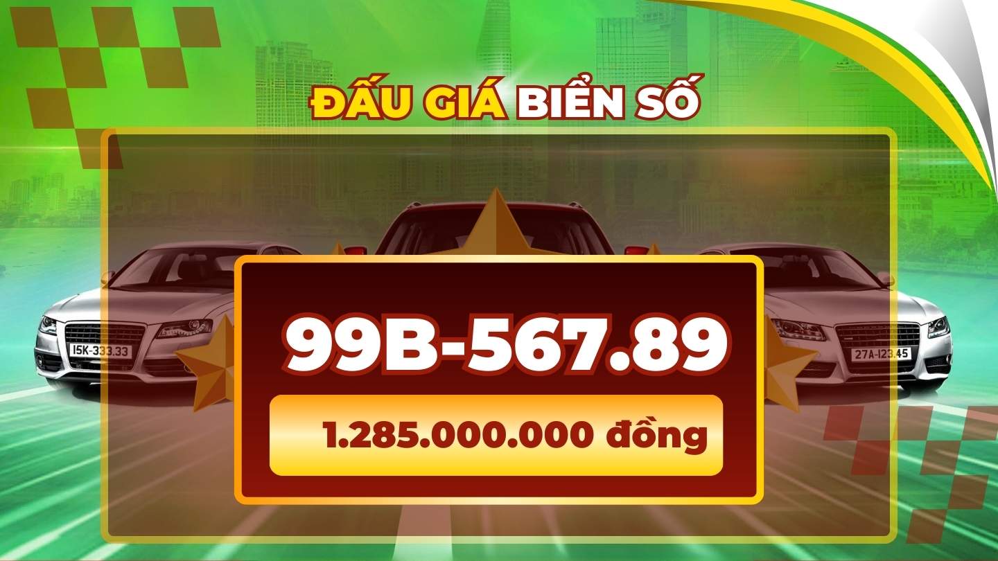 License plate 99B-567. 89 priced at billions of VND in the auction on March 10th