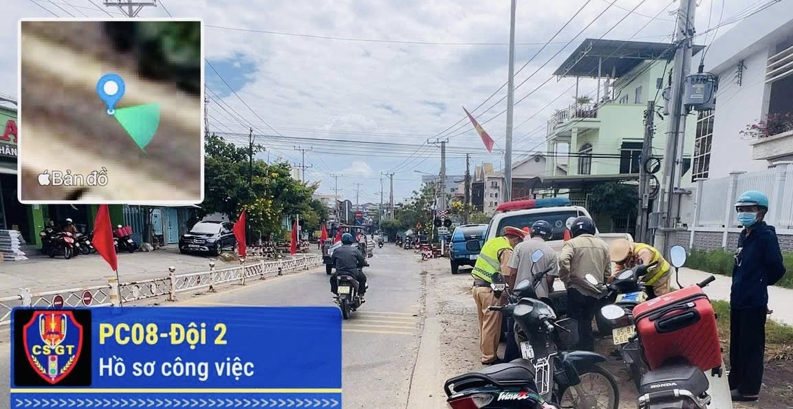 La police de la circulation de Khánh Hòa traite de nombreux cas de violations des passages à niveau ferroviaires. Photo: Département de la police de la circulation