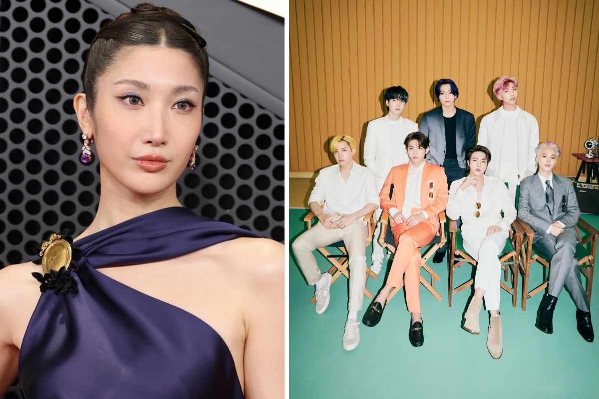 Female singer and songwriter EJAE and BTS group. Photo: Lotte