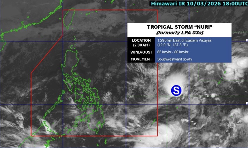 Typhoon Nuri forms near the Philippines morning of 11th. 3. Photo: PAGASA