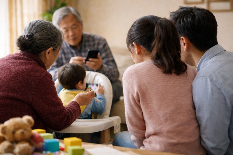 Young couples have headaches when grandparents take care of grandchildren in the old style. Graphics by Khanh Linh