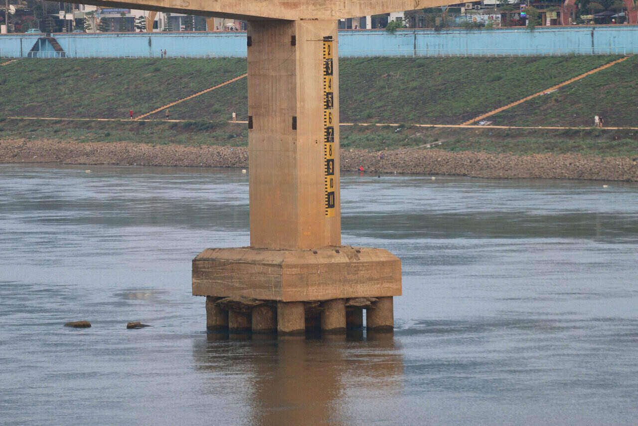 Hoa Binh Lake has a water level of 113.86 m, lower than the normal water level of 117 m. Photo: Minh Chuyen