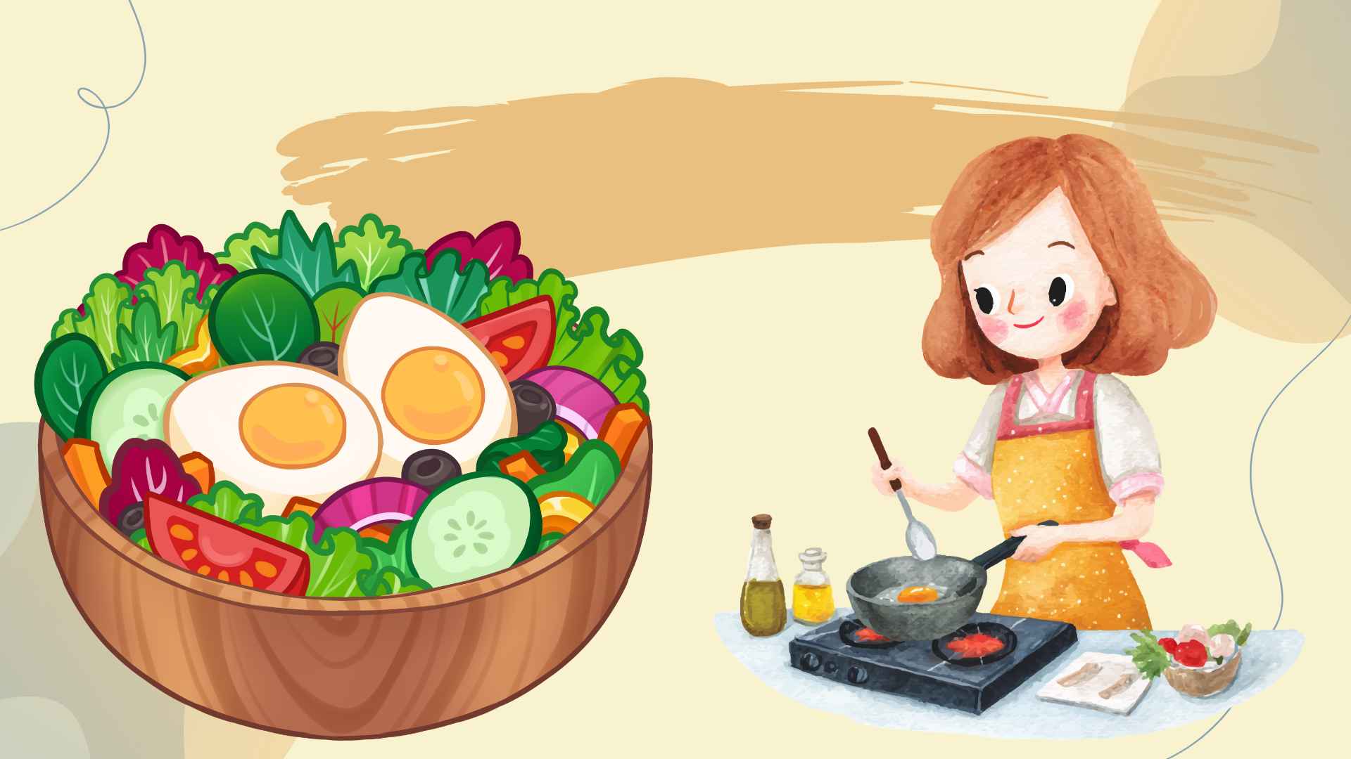 Eggs cooked with green vegetables are a simple dish but provide many important nutrients that help stimulate hair growth. Graphic photo: Huong Son