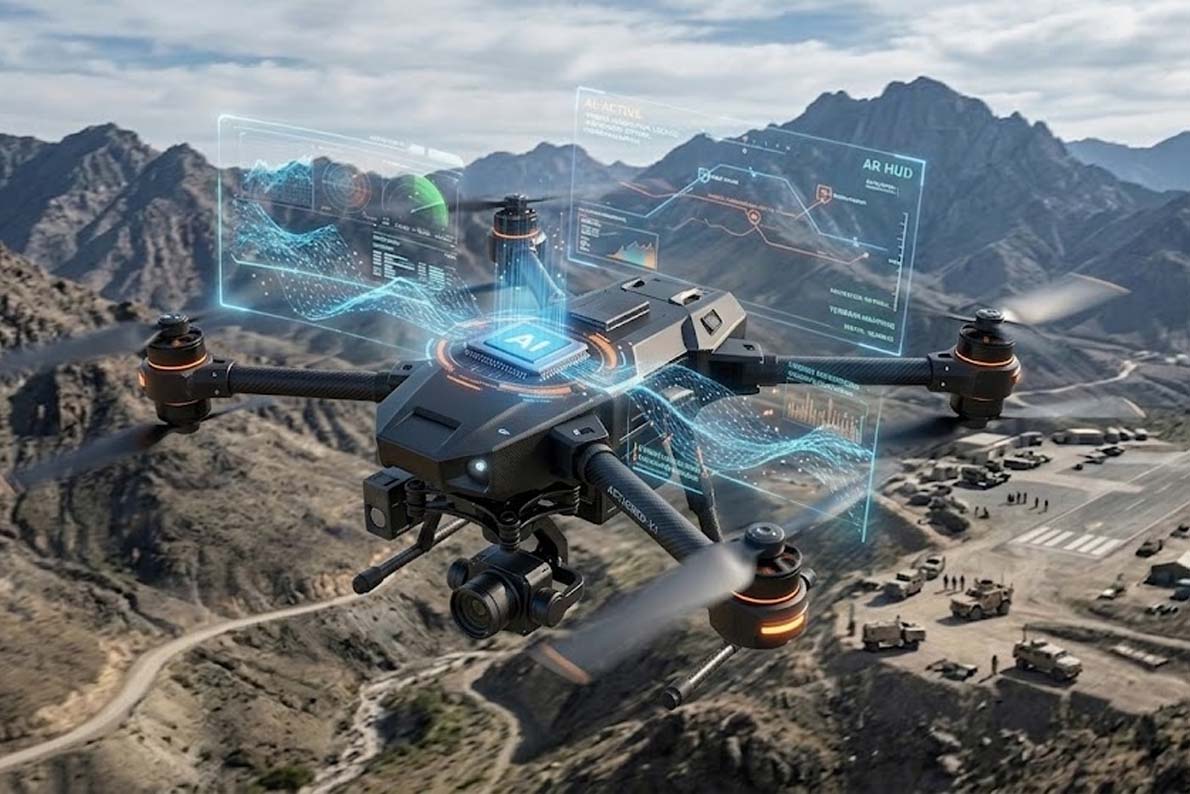 La nouvelle plateforme d'IA combine drones autonomes et capteurs avancés afin d'améliorer la capacité de surveillance et de détection précoce des risques dans les zones clés. Photo d'illustration de l'IA: Cat Tien