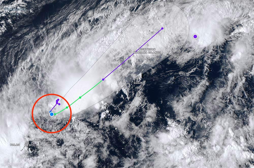 Tropical depression strengthens into storm Nuri, forecast to change direction suddenly. Photo: JMA
