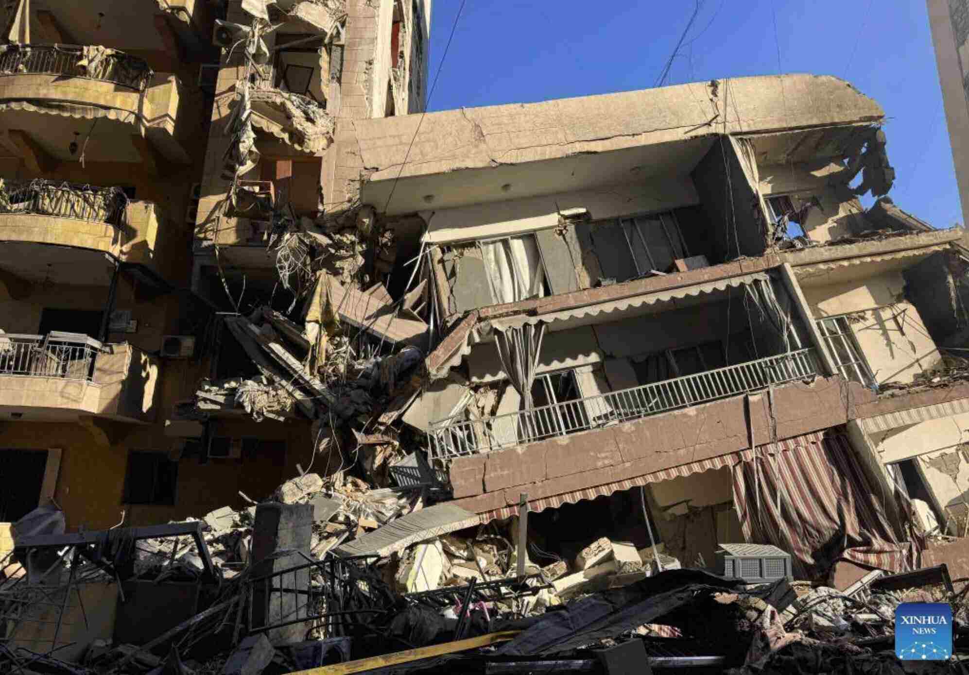 Una esquina de la ciudad libanesa de Beirut después del ataque aéreo israelí. Foto: Xinhua