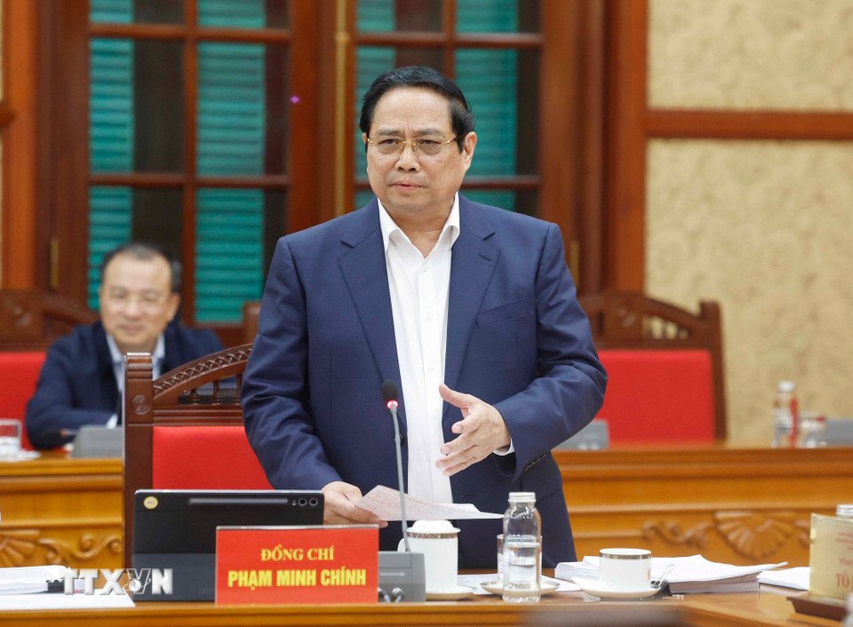 Thủ tướng Phạm Minh Chính, Phó Trưởng Ban Chỉ đạo phát biểu. Ảnh: TTXVN 