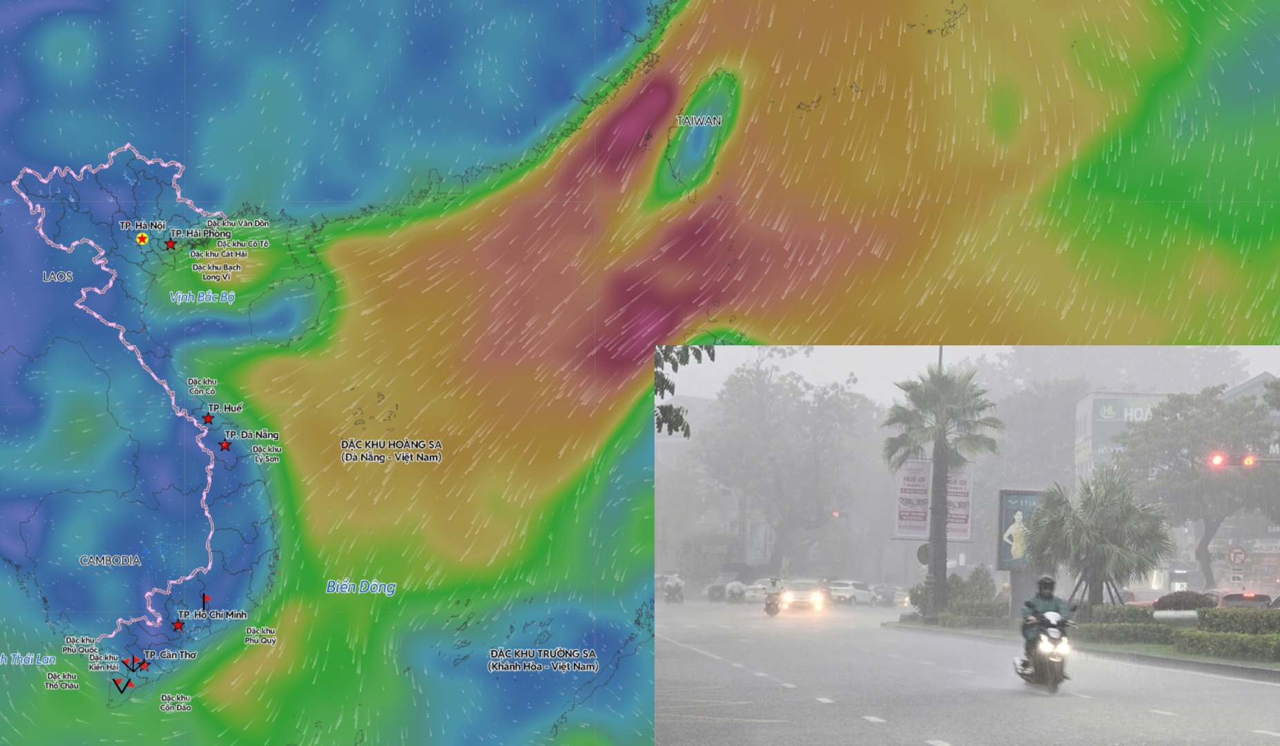 In the next month, there is little chance of storms or tropical depressions appearing; cold air will continue to operate with weak intensity. Photo compiled by: An An/Photo source: Vietnam Disaster Monitoring System
