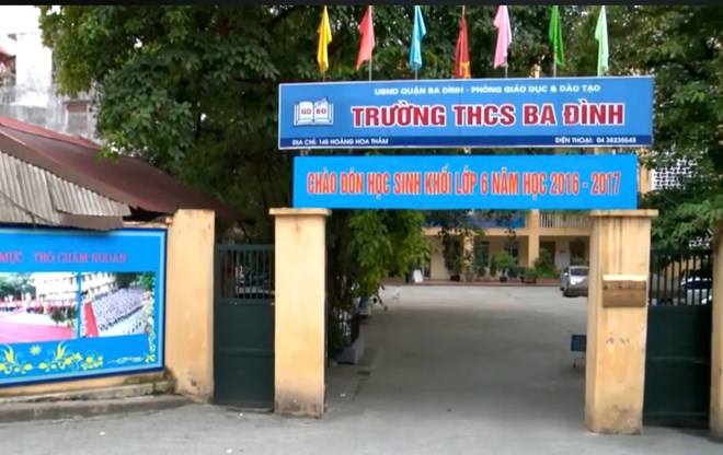 Trường THCS Ba Đình giai đoạn 2013-2014 bị tố cáo có nhiều vi phạm, trong đó có việc thu tiền học thêm. Ảnh tư liệu 