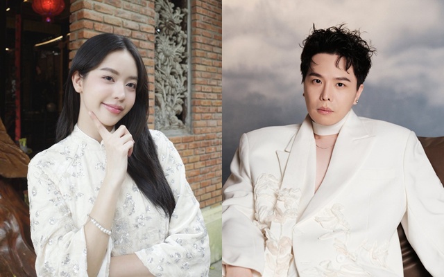 Hoa hậu Thanh Thủy và ca sĩ Trịnh Thăng Bình. Ảnh NVCC