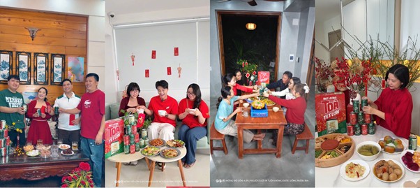 Các nhà sáng tạo nội dung: Vĩnh Thích Ăn Ngon, Châu Muối, Út Về Vườn… hào hứng tham gia Thử thách “Một Lời Mời, Tỏa Tết Lớn”. Ảnh: Bia Saigon