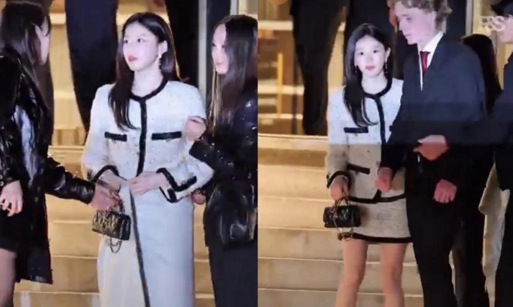 Go Yoon Jung gây tranh cãi vì video quấn chăn khi rời show Chanel. Ảnh: cắt từ video