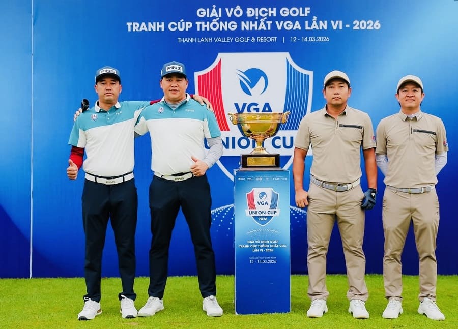 Representatives of 2 golf teams from the South and North participate in this year's tournament in Phu Tho. Photo: VGA