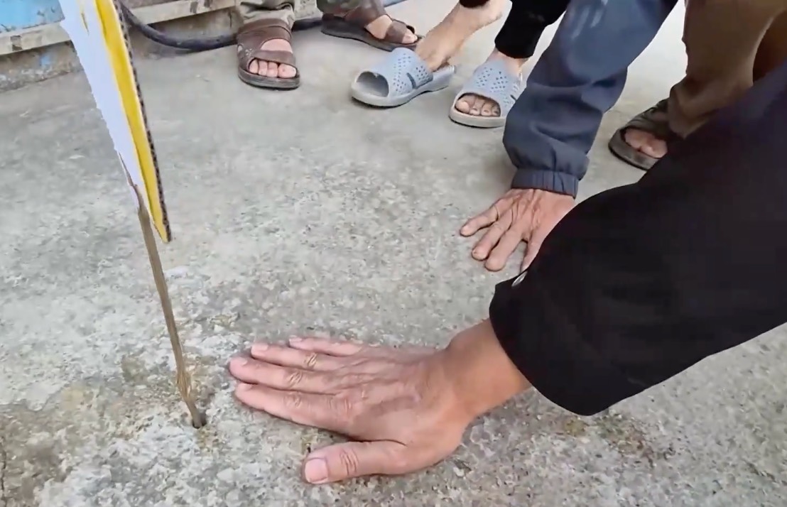 Một khu vực vỉa hè ở Hà Nội có nhiệt độ cao bất thường. Ảnh cắt từ clip VTV