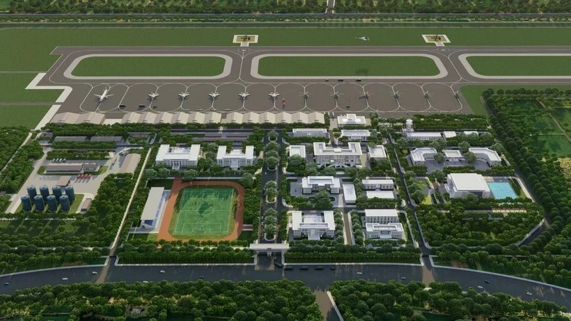 The road connecting Gia Binh airport with Hanoi will be built in an emergency construction form. Pictured is a perspective of Gia Binh airport. Photo: VGP