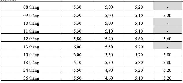 Biểu lãi suất tiết kiệm online của HDBank. Ảnh: HDBank  