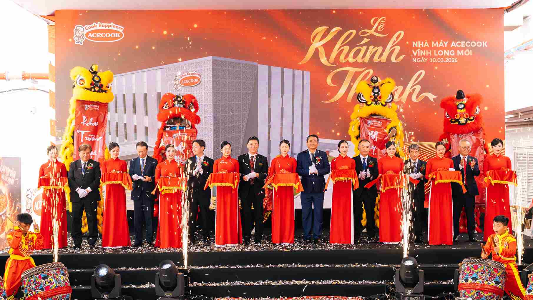 Tổng Giám đốc Công ty Cổ phần Acecook Việt Nam, ông Kaneda Hiroki phát biểu trong buổi lễ khánh thành. Ảnh: Acecook