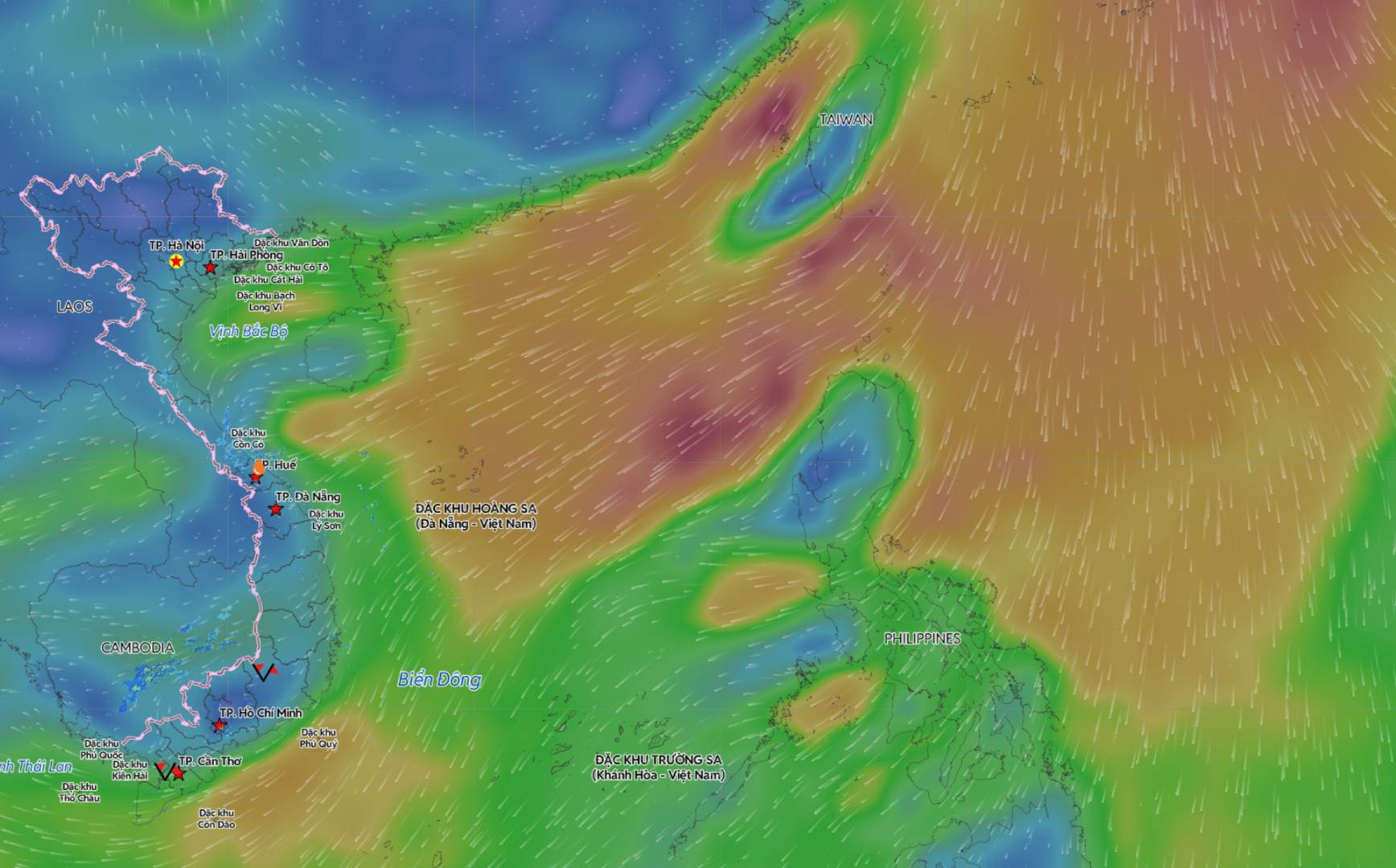 Unfavorable weather forecast for the North East Sea, strong sea waves. Photo: Vietnam Disaster Monitoring System