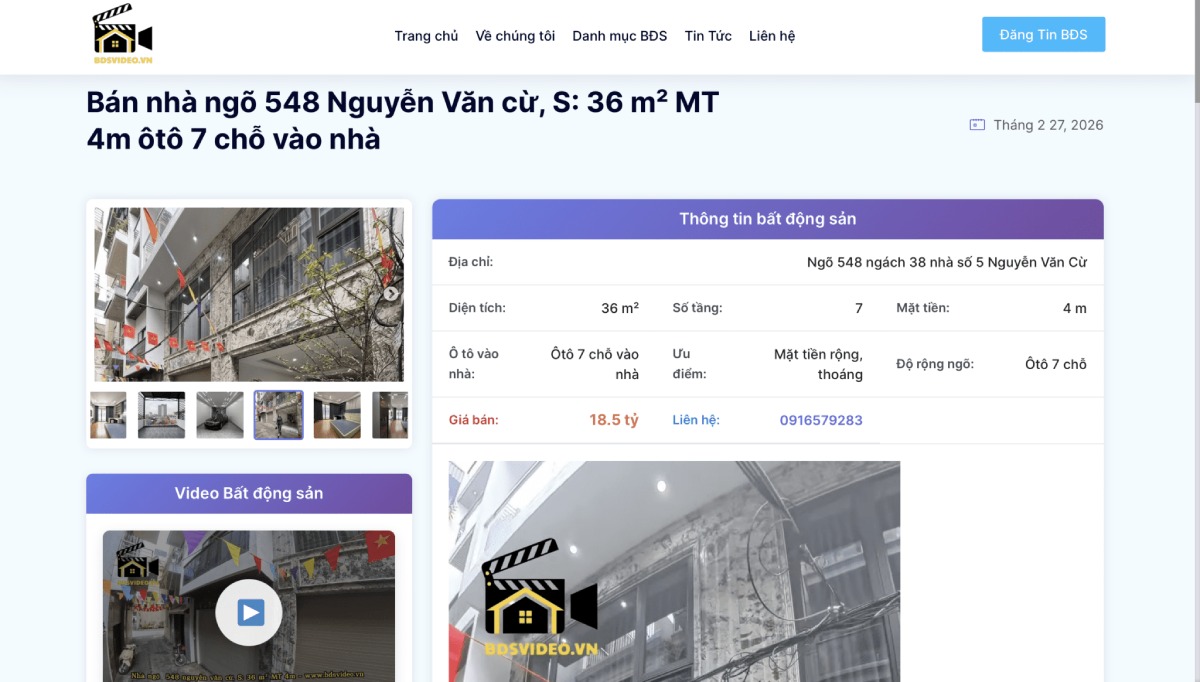 Mỗi tin rao bán đều cung cấp thông tin chi tiết đầy đủ kèm video mô tả cận cảnh, đáp ứng nhu cầu tìm hiểu thực tế của khách hàng.