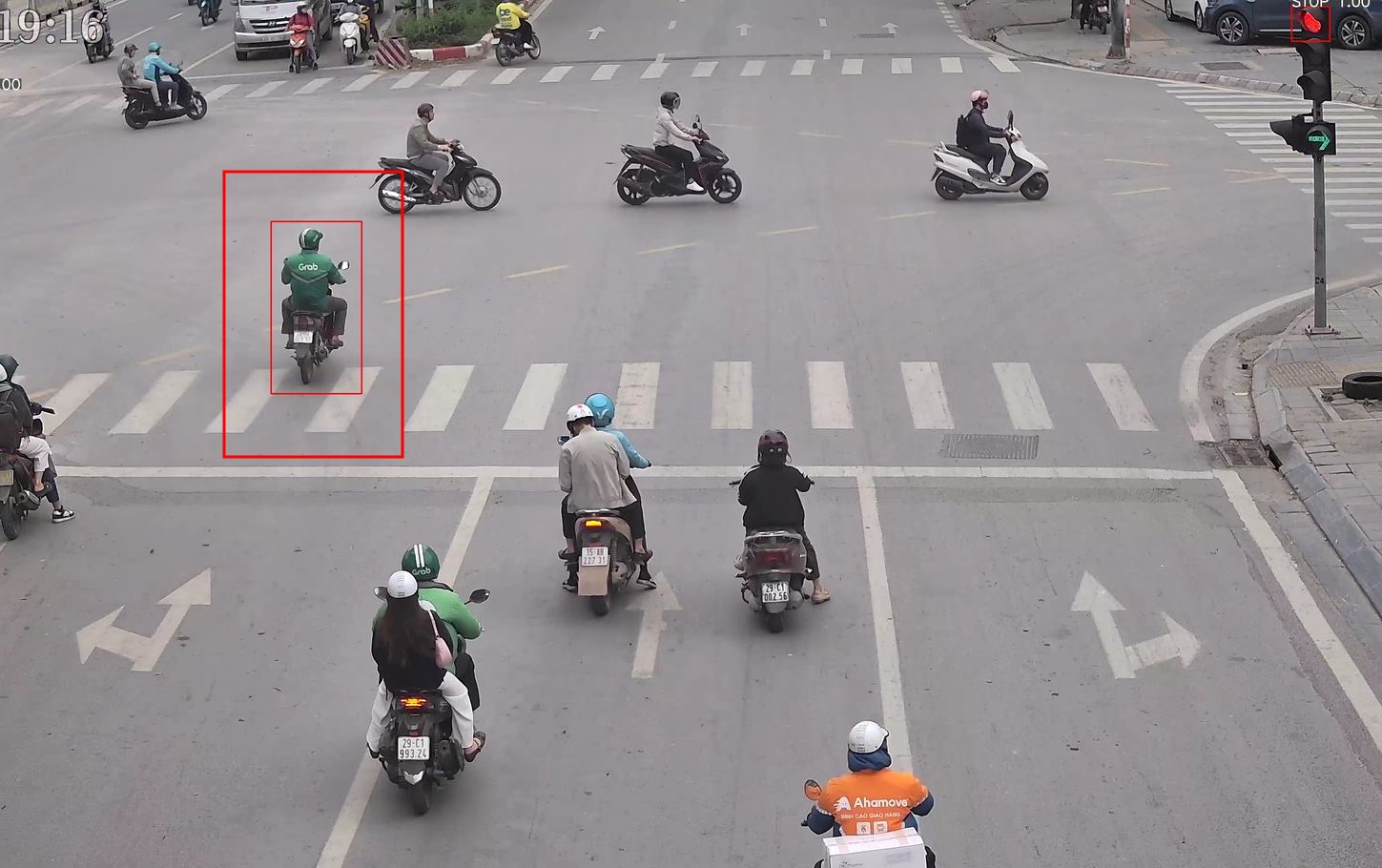 Motorbike running a red light recorded by AI camera. Photo: Traffic Police Department