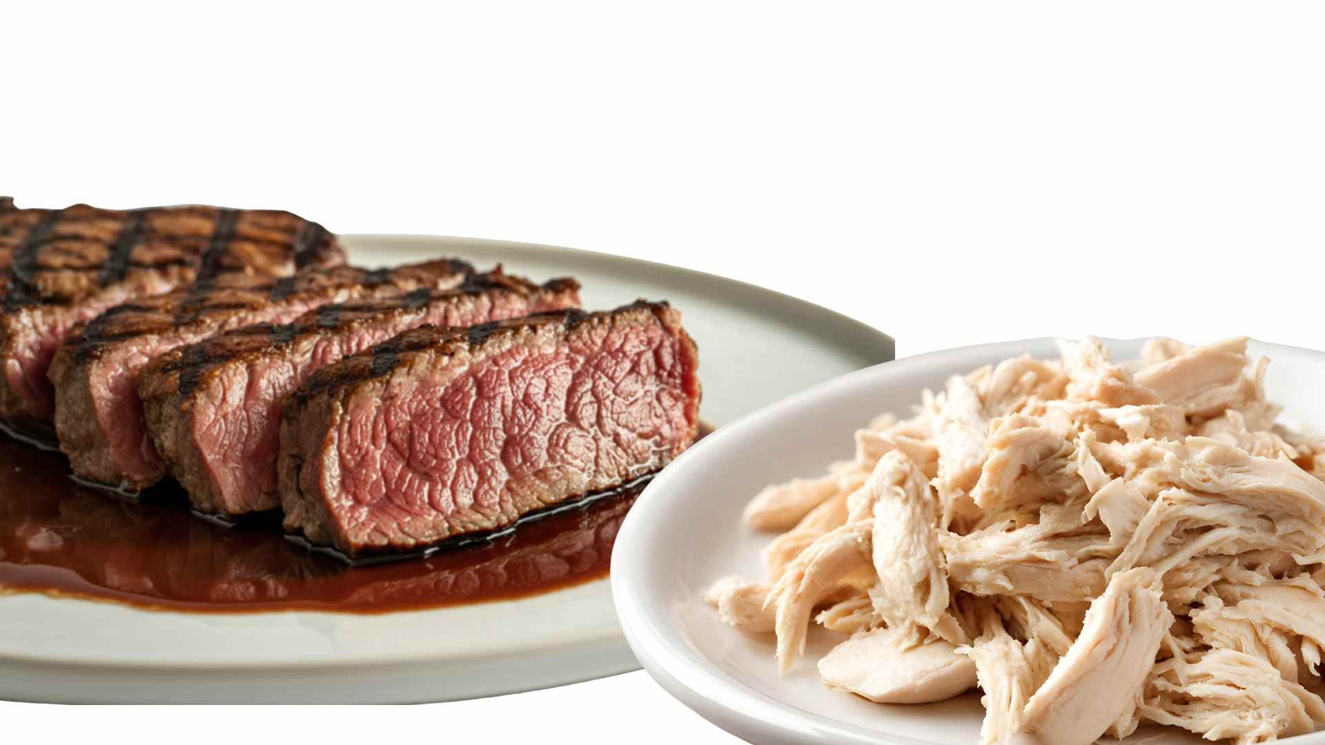 Chicken breast or beef helps reduce belly fat effectively if eaten properly. Graphic photo: Huong Son