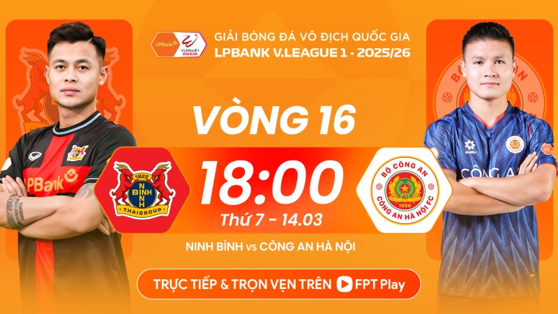 Ninh Binh meets Hanoi Police in round 16 of V.League. Photo: FPT Play