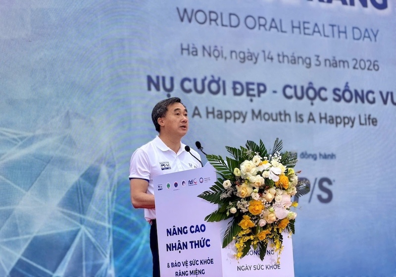Deputy Minister of Health Tran Van Thuan speaks at the event. Photo: Duc Van