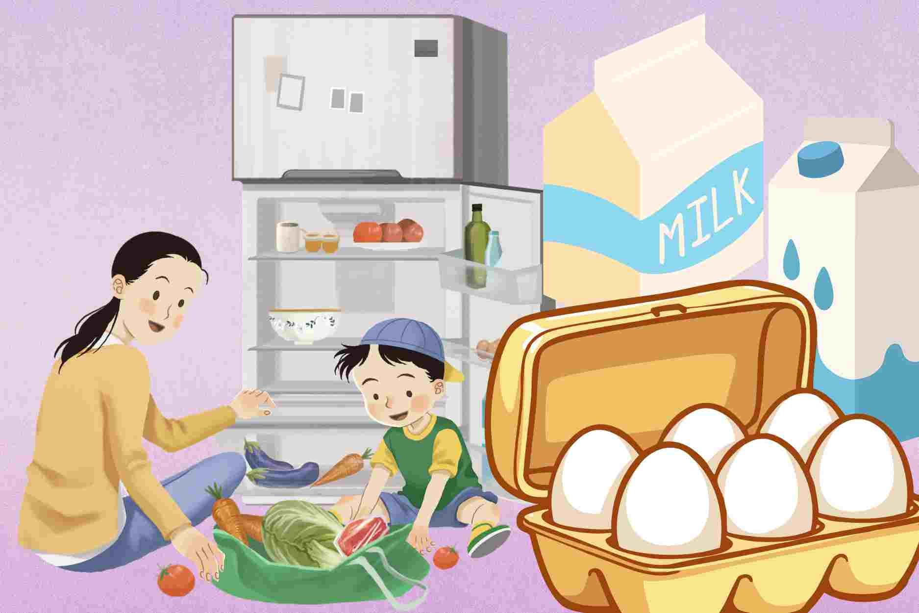 Should eggs and milk be put in the refrigerator door