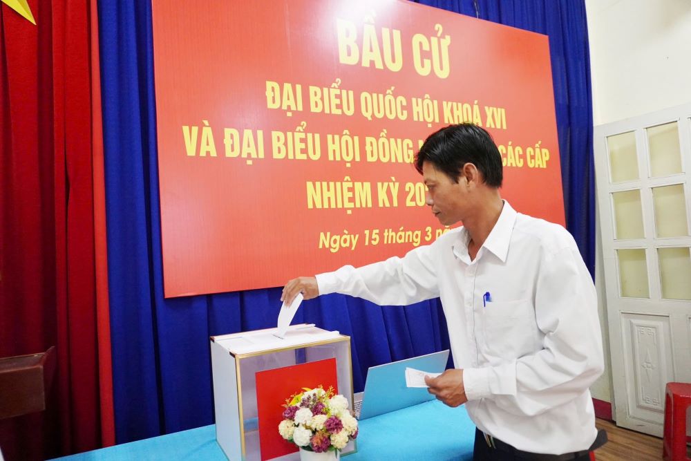 Phường Hải Châu đã tổ chức chạy thử nghiệm quy trình bỏ phiếu phục vụ công tác chuẩn bị cho Ngày bầu cử đại biểu Quốc hội khóa XVI và đại biểu HĐND các cấp nhiệm kỳ 2026-2031. Ảnh: Nguyên Thi