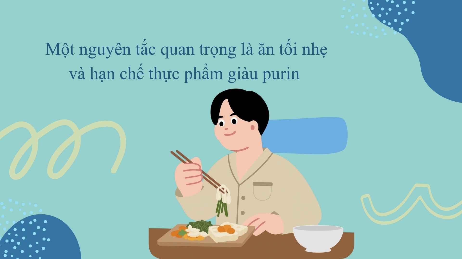 Experts believe that adjusting eating and living habits helps eliminate uric acid. Graphic photo: Huong Son