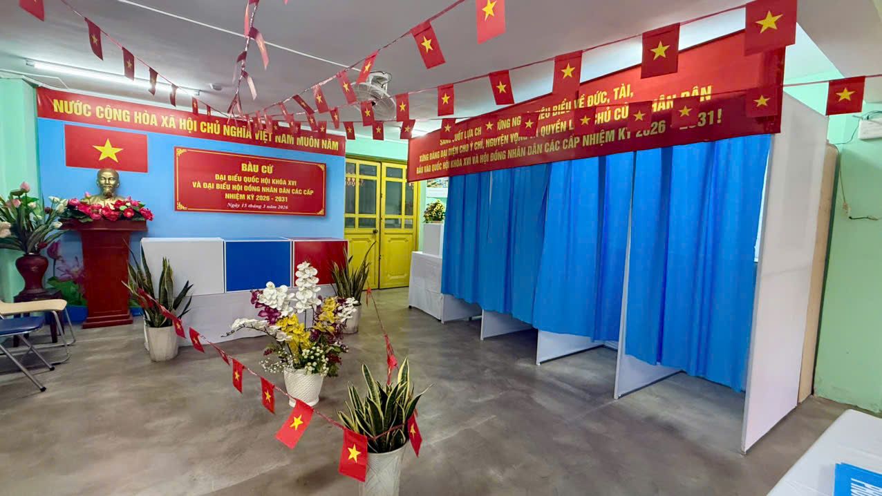 Phòng phiếu cũng được sắp xếp hoàn thiện. Ảnh: Minh Tâm