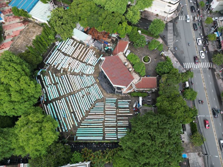 Sân khấu Trống Đồng - nơi có dự án xây bãi xe ngầm nhưng nằm trên giấy. Ảnh: Anh Tú