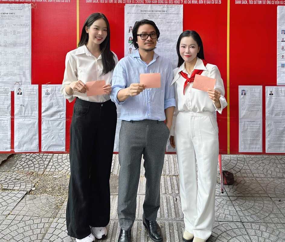 Từ trái qua: Hoa hậu Thanh Thủy, đạo diễn Hoàng Nhật Nam, CEO Phạm Kim Dung.