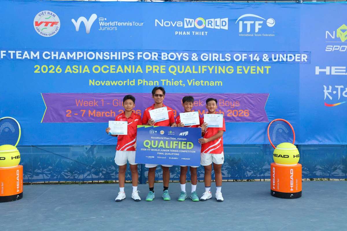Vietnam U14 tennis team competes successfully in the international tournament at home. Photo: VTF
