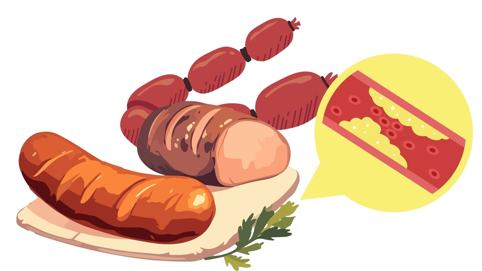 Processed meat often contains a lot of saturated fat and sodium, which can increase cholesterol. Graphics: Thanh Thanh