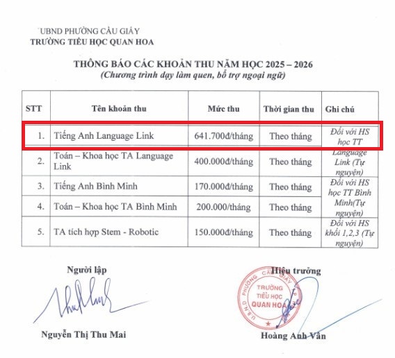 Học language link trường Tiểu học Quan Hoa d