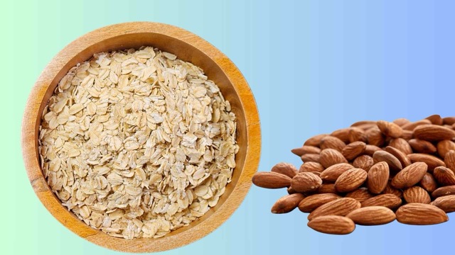 Blood sugar is more stable when oats or almonds are used properly. Graphic photo: Huong Son