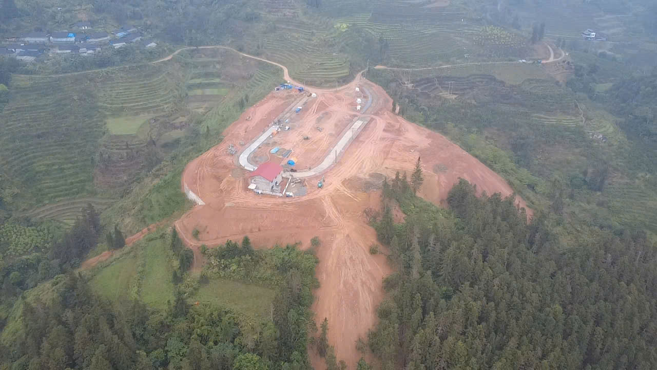 New resettlement area for households leaving landslide areas, building houses before the rainy and storm season. Photo: Van Duc