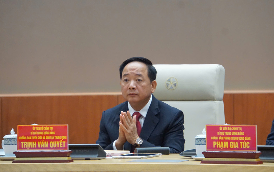 Ông Trịnh Văn Quyết, Ủy viên Bộ Chính trị, Bí thư Trung ương Đảng, Trưởng ban Tuyên giáo và Dân vận Trung ương. Ảnh: Minh Hùng