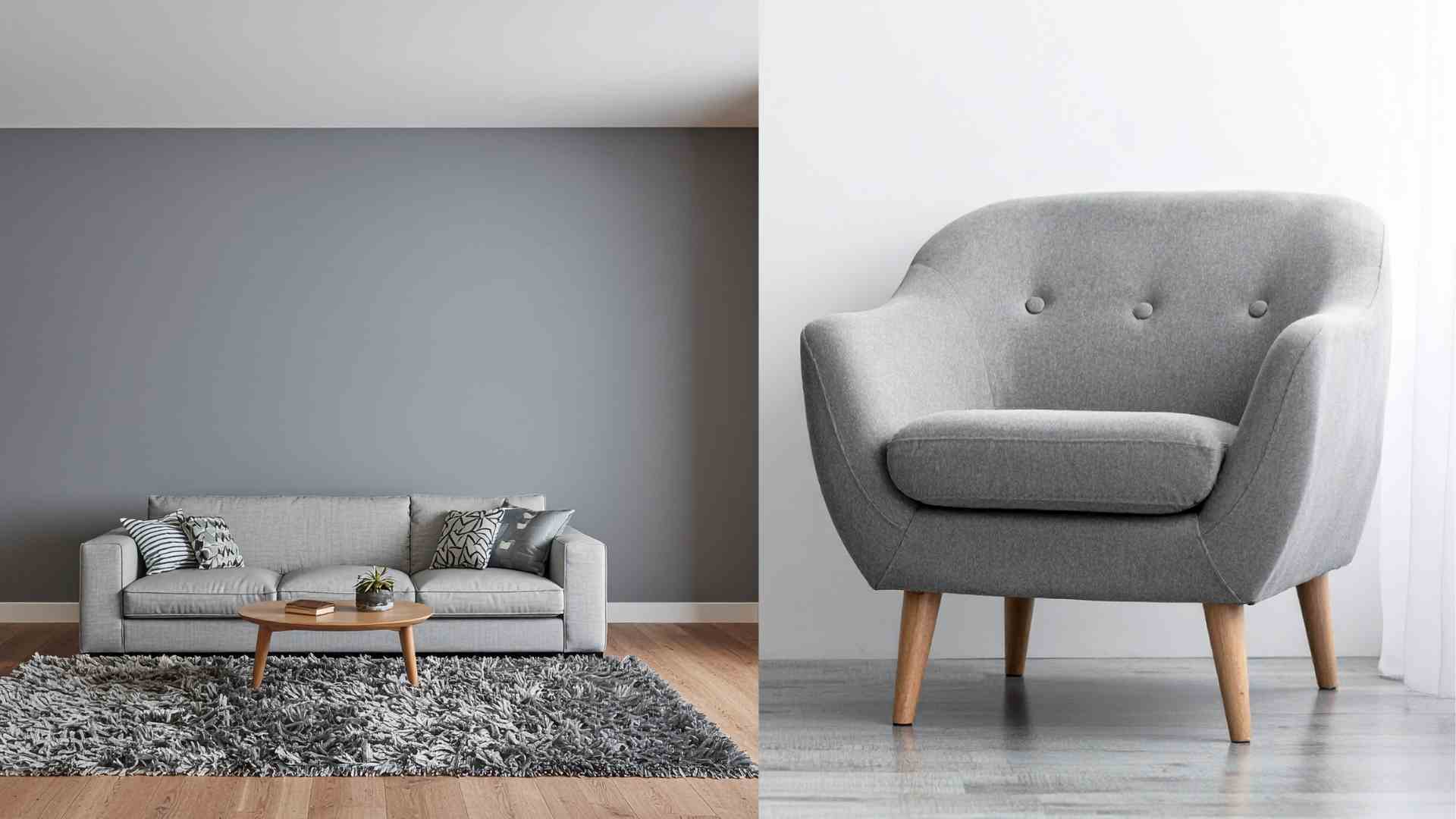 Interior color coordination in minimalist gray tones but not at all monotonous. Graphics: Ha May