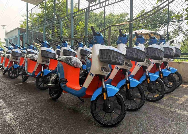 TPHCM thí điểm xe đạp điện công cộng từ ngày 15.3. Ảnh: Trung tâm Quản lý Giao thông công cộng TPHCM