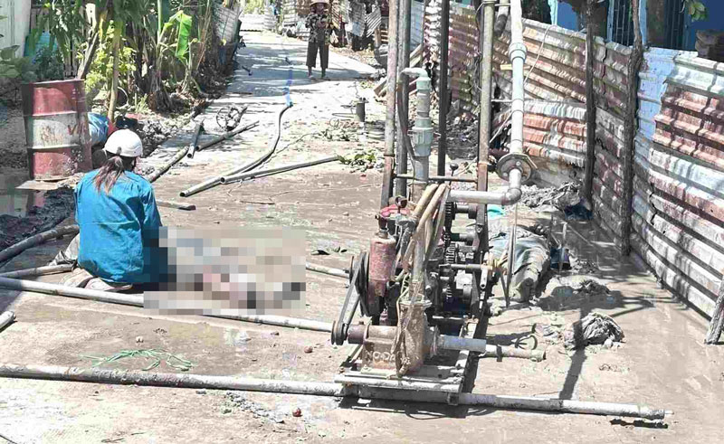 The scene of the electric shock that killed two people. Photo: People provided