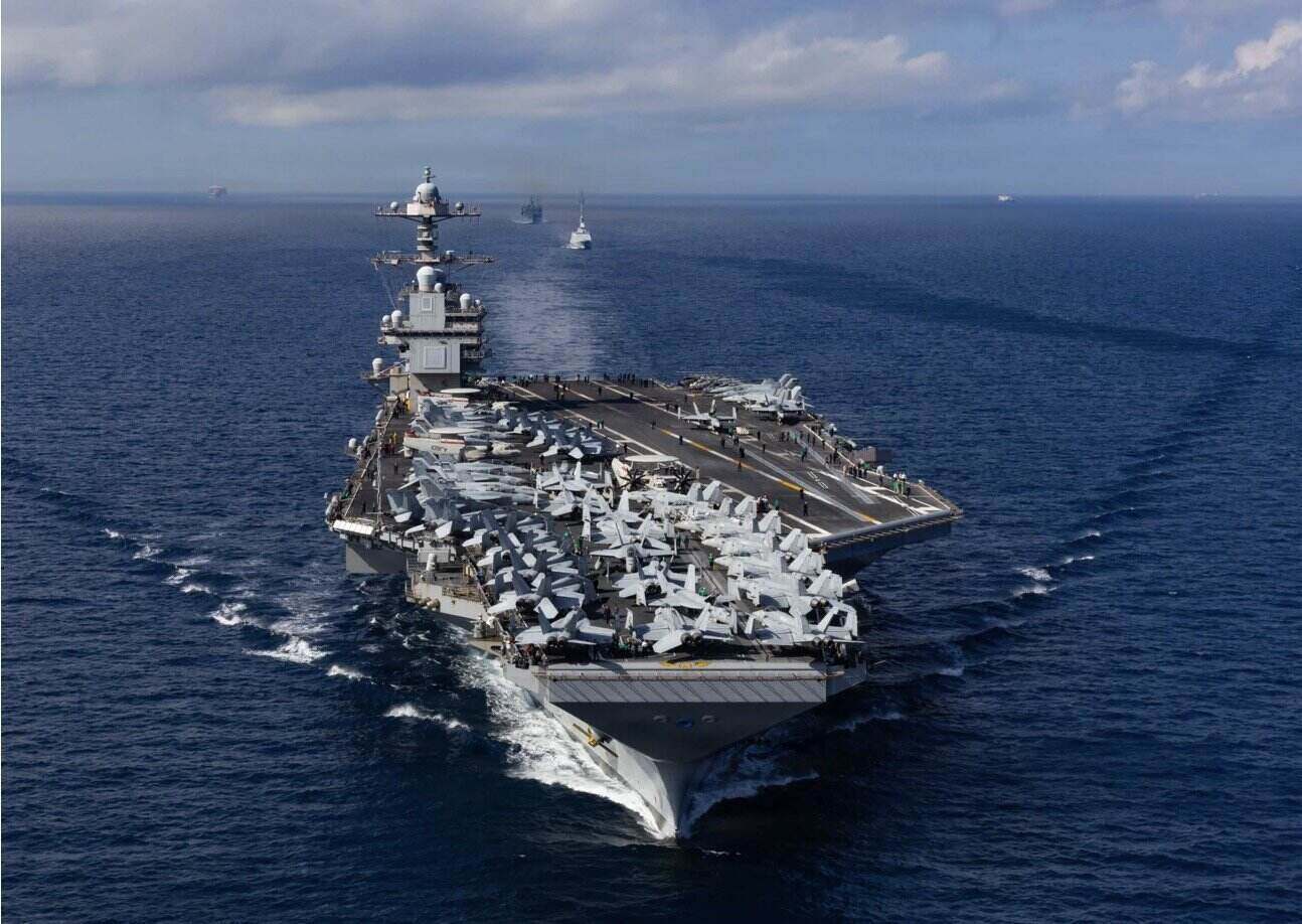US aircraft carrier USS Gerald R. Ford is participating in the US military operation in the Middle East. Photo: US Navy