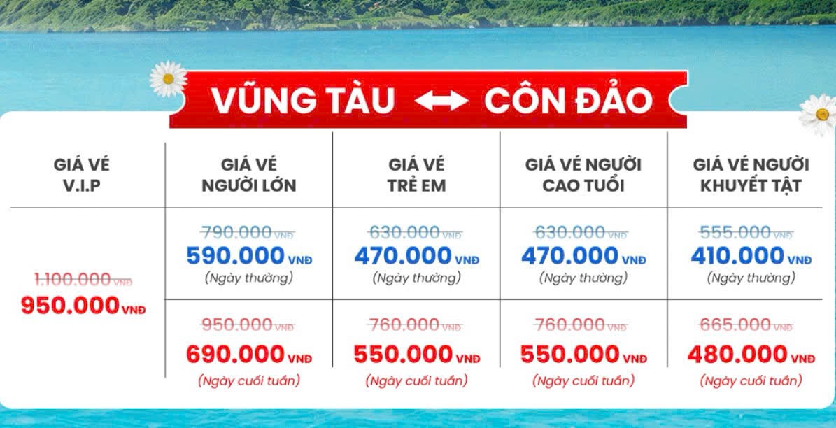 Giá vé khuyến mãi cho các chuyến trong thời gian từ 15.4 đến 15.6. Ảnh: ĐVCC