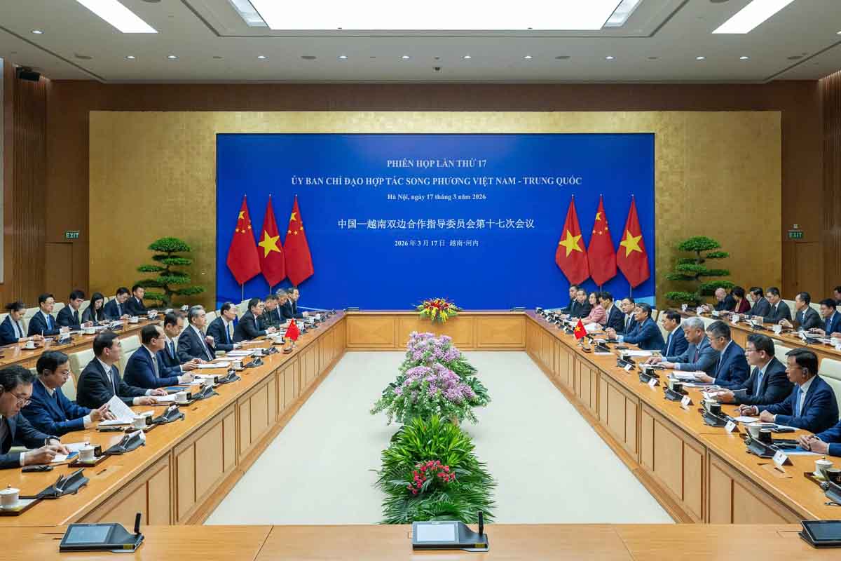 Quang cảnh phiên họp lần thứ 17 Ủy ban chỉ đạo hợp tác song phương Việt Nam - Trung Quốc. Ảnh: Hải Nguyễn