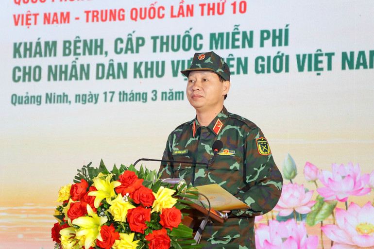 Thiếu tướng Trần Công Trường, Phó Cục trưởng Quân y phát biểu khai mạc. Ảnh: Thế Đại