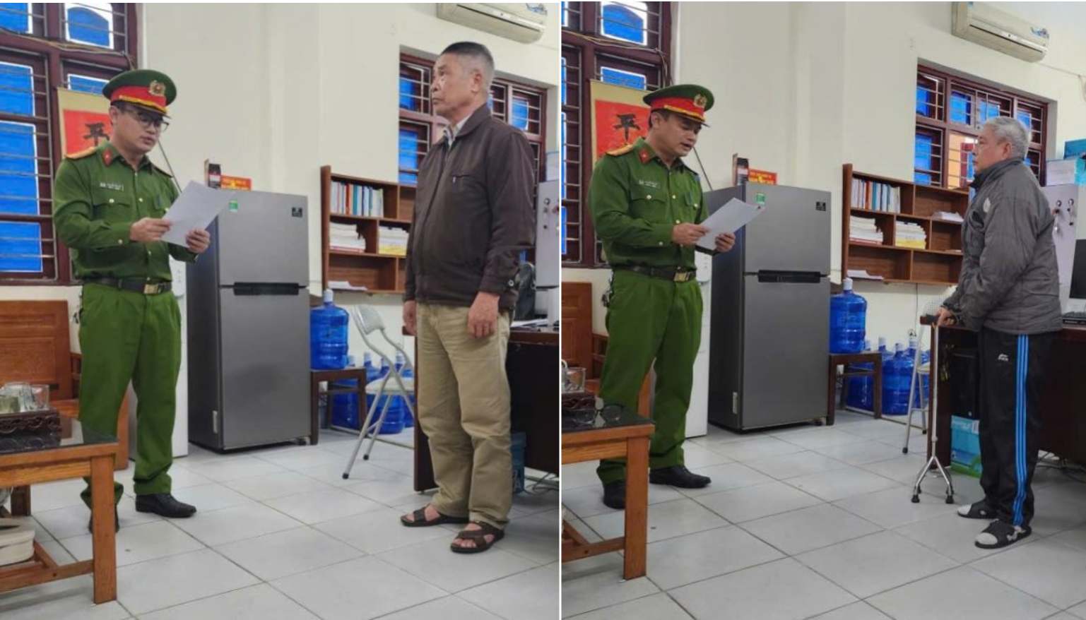 Các đối tượng tại cơ quan Công an. Ảnh: Công an tỉnh Bắc Ninh