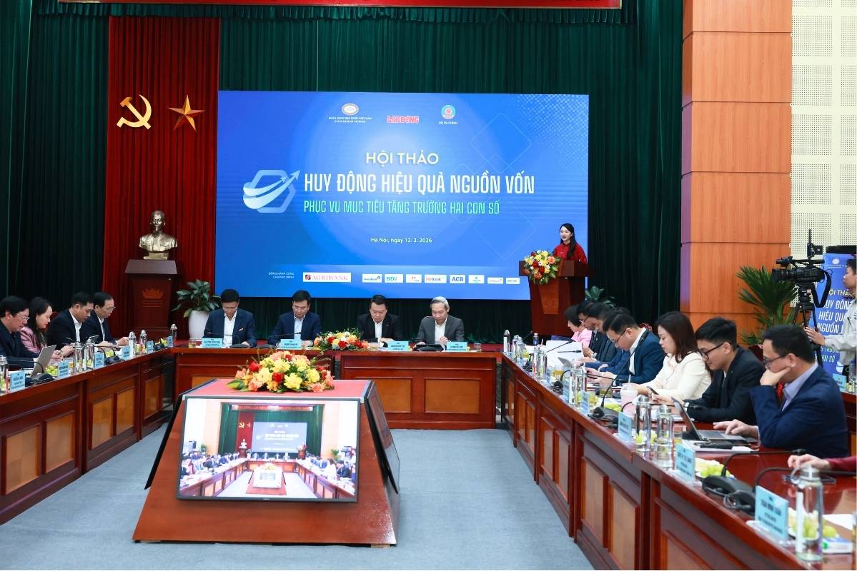 Hội thảo Huy động hiệu quả nguồn vốn, phục vụ mục tiêu tăng trưởng hai con số. Ảnh: Hải Nguyễn 